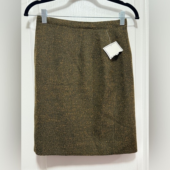 Vintage Gianni Petites women’s 6 wool skirt black orange speckles Classic USA - Picture 1 of 12
